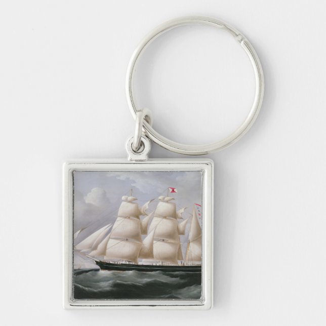 Clipper Barque 'Procymatia' off Dover (oil on canv Key Ring (Front)