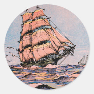 Clipper Ship Ann McKim Classic Round Sticker
