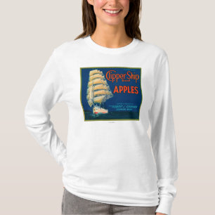 Clipper Ship Apple Label (green) - Cashmere, WA T-Shirt