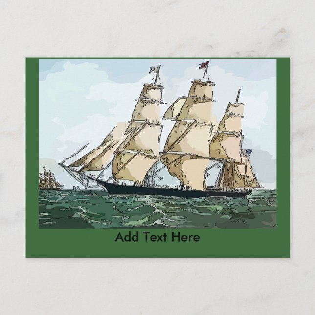 Clipper Ship Card add text (Front)
