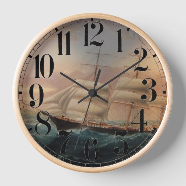 Clipper Ship Esther Roy 1898 Clock (Front)