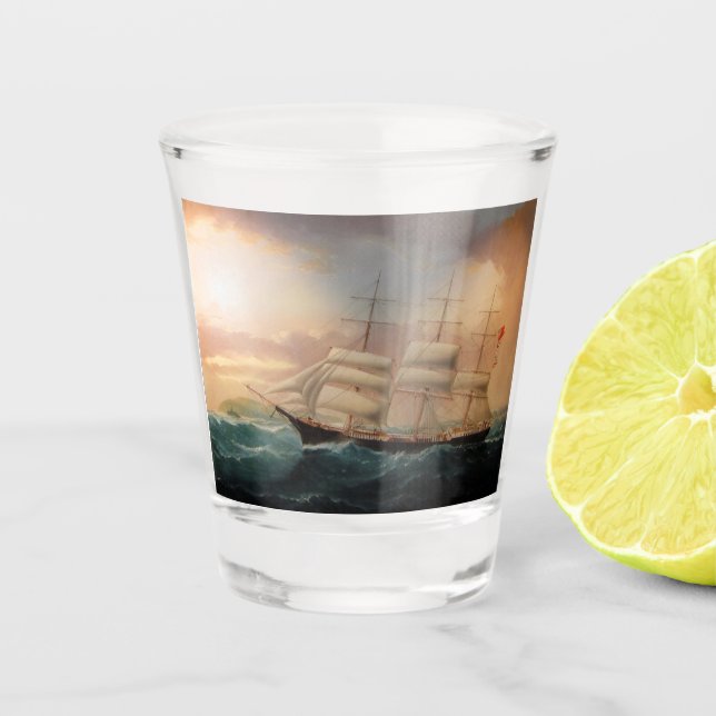 Clipper Ship Esther Roy 1898 Shot Glass (Front)
