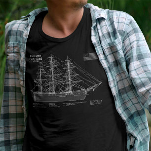 Clipper Ship Flying Cloud - Blueprint ABD T-Shirt
