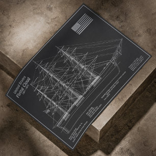 Clipper Ship Flying Cloud - Blueprint PD Poster