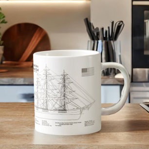 Clipper Ship Flying Cloud - Ship Blueprint BD Coffee Mug