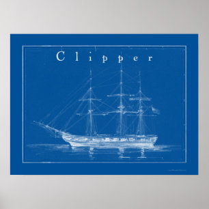 Clipper Ship Nautical Poster Art
