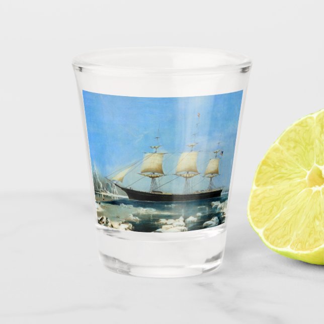Clipper Ship Red Jacket 1854 Shot Glass (Front)