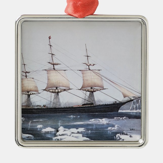 Clipper Ship "Red Jacket" Metal Tree Decoration (Front)