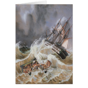 Clipper Ship Storm at Sea 1870s