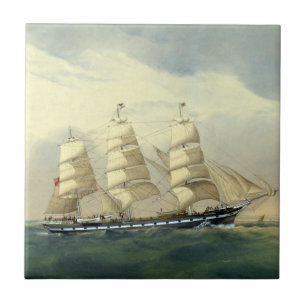 Clipper Ship The Helen Pembroke 1870 Ceramic Tile