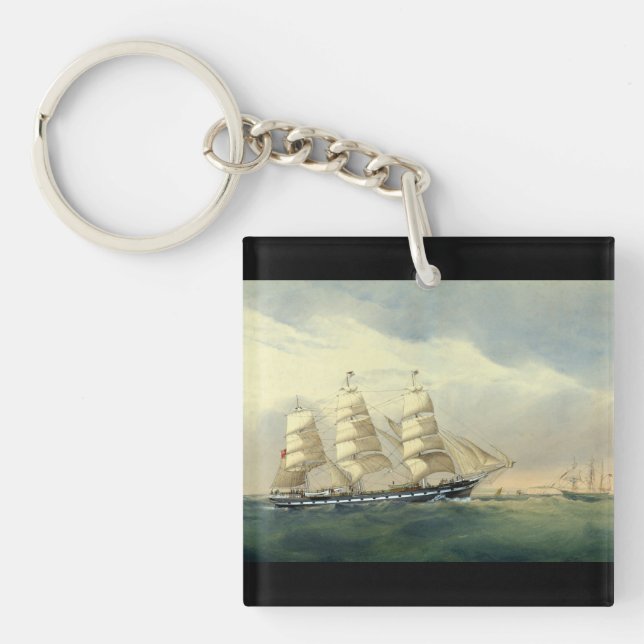 Clipper Ship The Helen Pembroke 1870 Key Ring (Front)