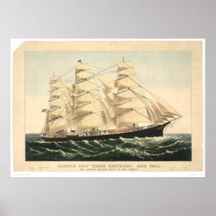 Clipper ship "Three Brothers" (0406A) Poster