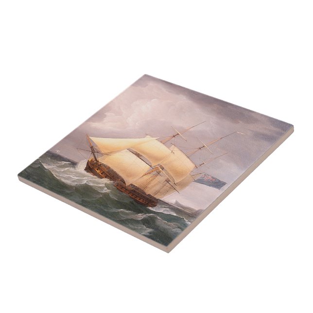 Clipper Ship War Seas Sailing Ocean Tile (Side)
