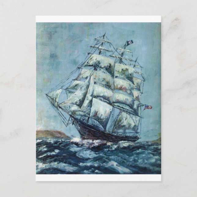 Clipper Ship Western Shore Products Without Text Postcard (Front)