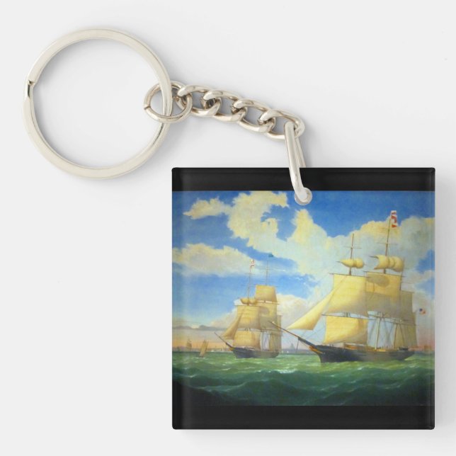 Clipper Ships Fitz Henry Lane 1853 Key Ring (Front)