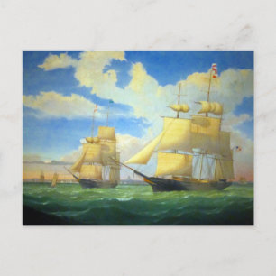 Clipper Ships Fitz Henry Lane 1853 Postcard