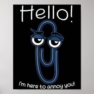 Clippy Paper Clip Funny Meme Page Note Sarcastic  Poster