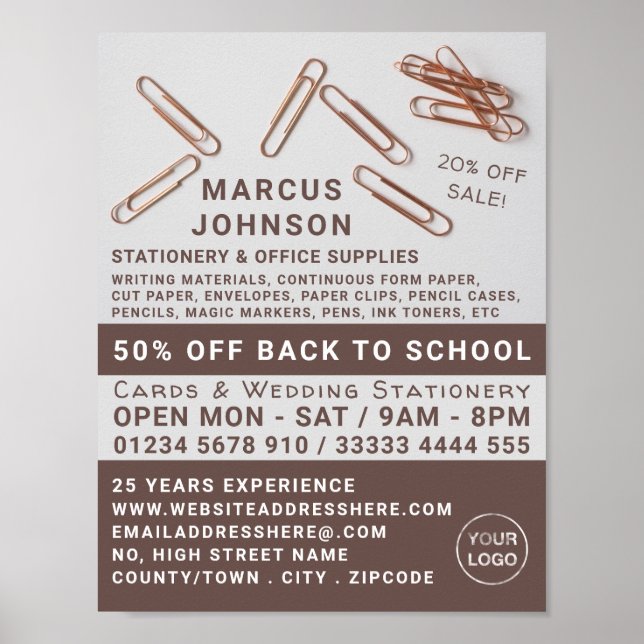 Clips, Stationery & Office Supplies, Stationer Poster (Front)