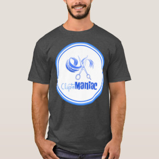 CliptoMANIAC Blue on Black T-Shirt