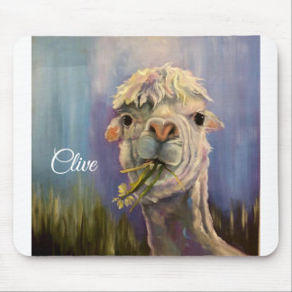 Clive the llama mouse pad