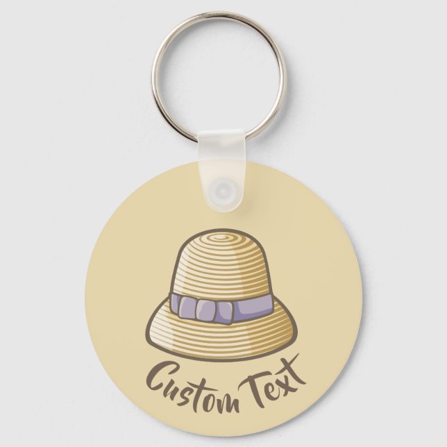 Cloche Hat Beige Key Ring (Front)