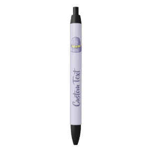 Cloche Hat Lilac Black Ink Pen