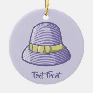 Cloche Hat Lilac Ceramic Ornament
