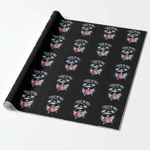 Clock And Roll Funny Rock Pun Dark BG Wrapping Paper