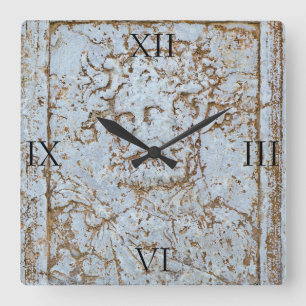 Clock: Antique Bacchus portrait - Numbered Square Wall Clock