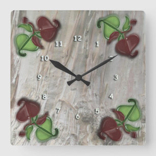 Clock - Bark and Leaves