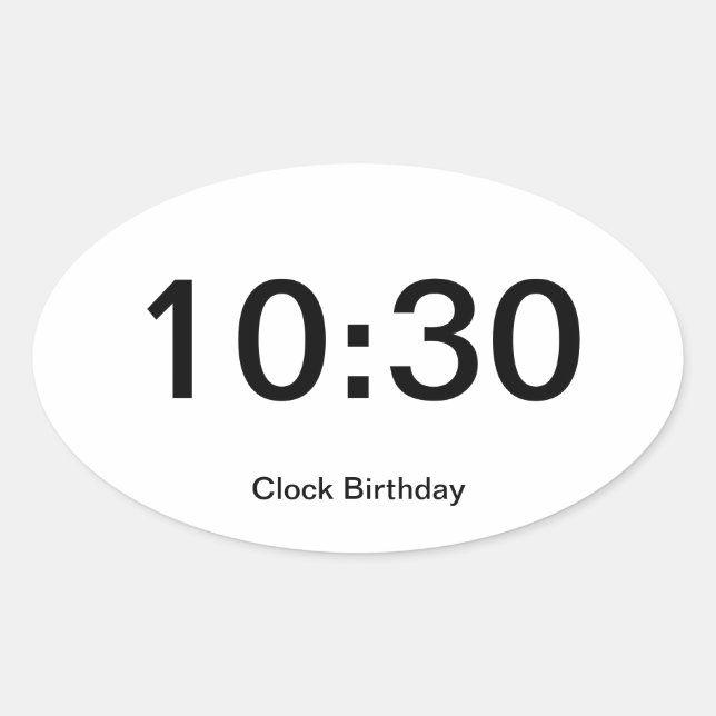 Clock Birthday Sticker 10:30 (Front)
