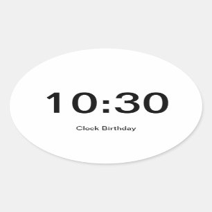 Clock Birthday Sticker 10:30