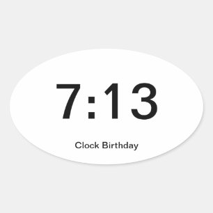 Clock Birthday Sticker 7:13