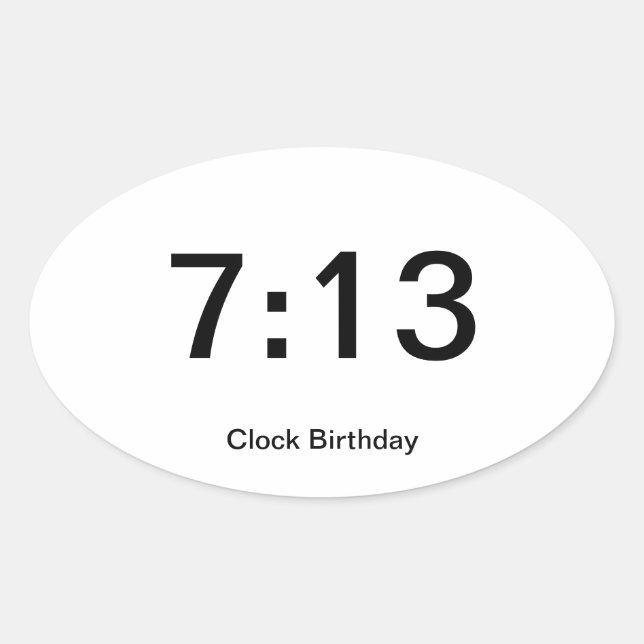 Clock Birthday Sticker 7:13 (Front)