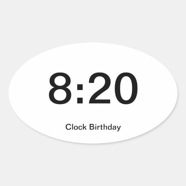 Clock Birthday Sticker 8:20 (Front)