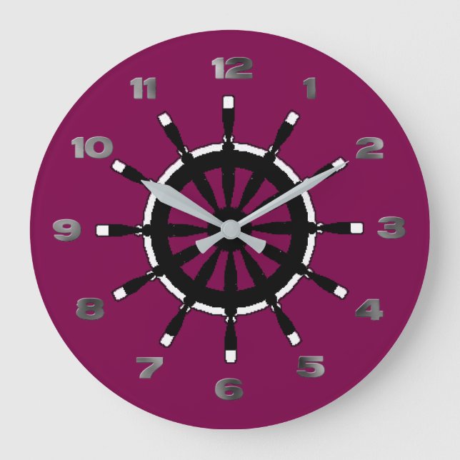 Clock - Black Ship Helm (Front)