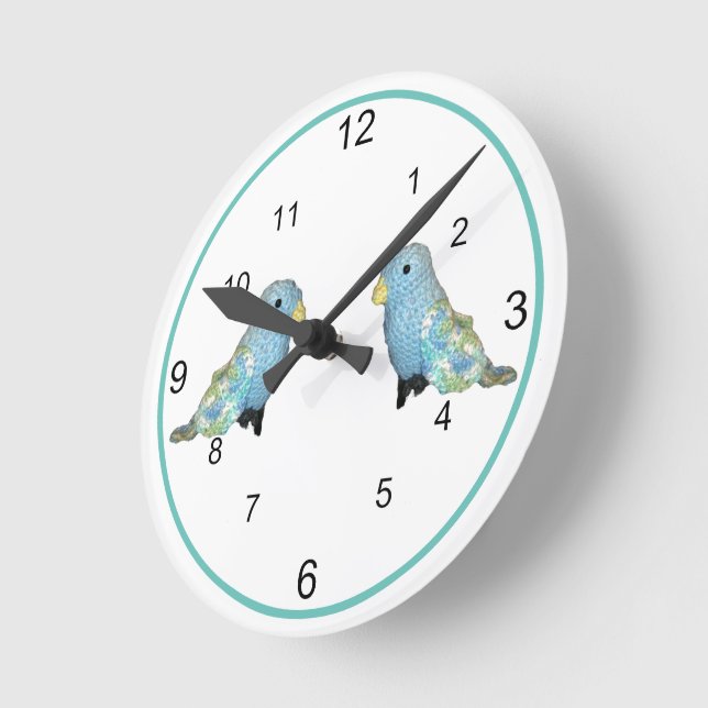 Clock - Blue and Green Birds (Angle)