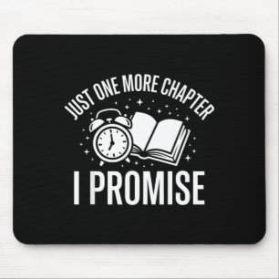 Clock book - reading bookworm - cute men women - mouse pad