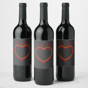 Clock Bouncing Hearts etiketten voor wijnflessen Wine Label