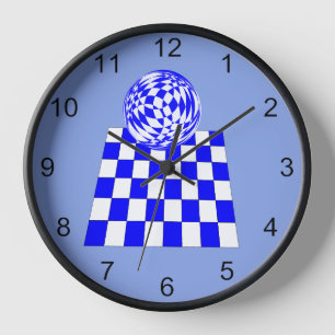 Clock - Chequered Board Refection in Ball