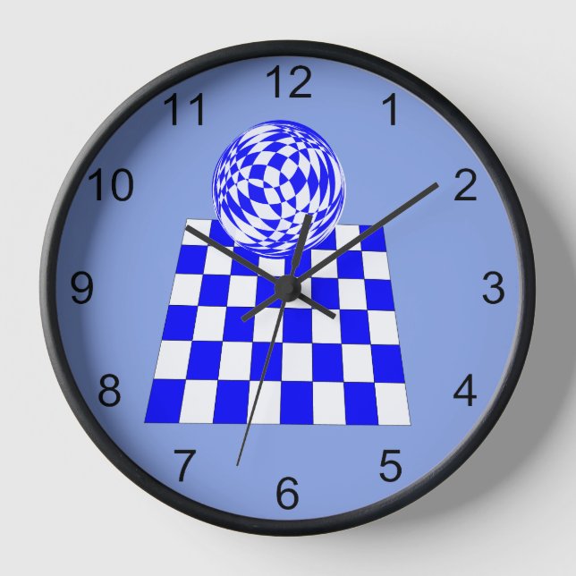 Clock - Chequered Board Refection in Ball (Front)