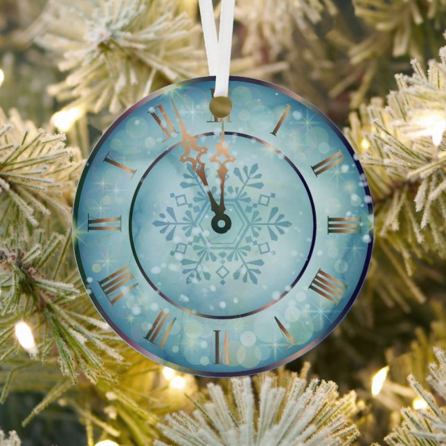Clock Christmas Mandala Metal Tree Decoration (Insitu)