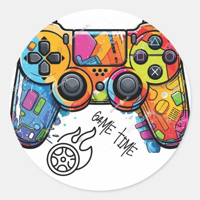 clock  classic round sticker (Front)