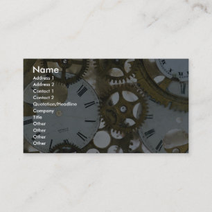 Clock cogs in ice business card