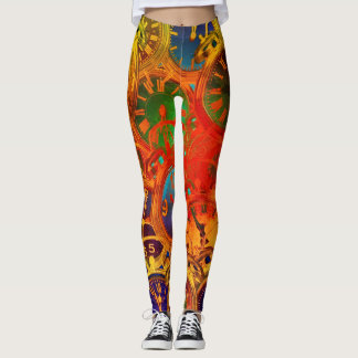 Clock Collage Leggings