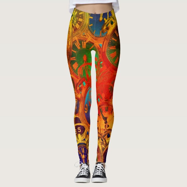 Clock Collage Leggings (Front)