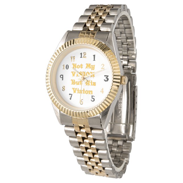Clock dial silver and gold two toned vision watch (Angled)