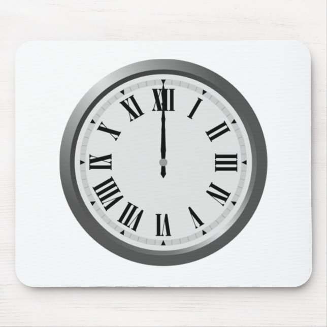 Clock Displaying Time Mouse Pad (Front)