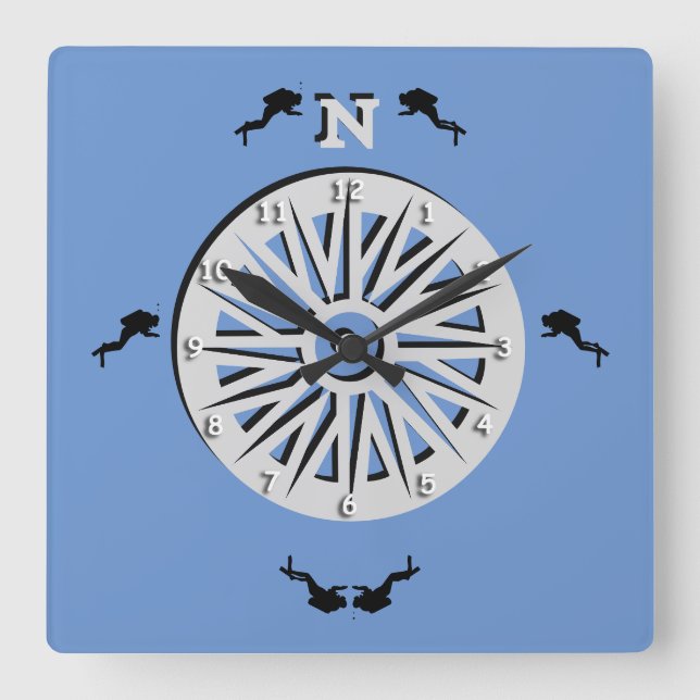 Clock - Divers and Compass (Front)