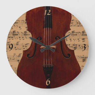 Clock - Double Bass with music - Pick your colour